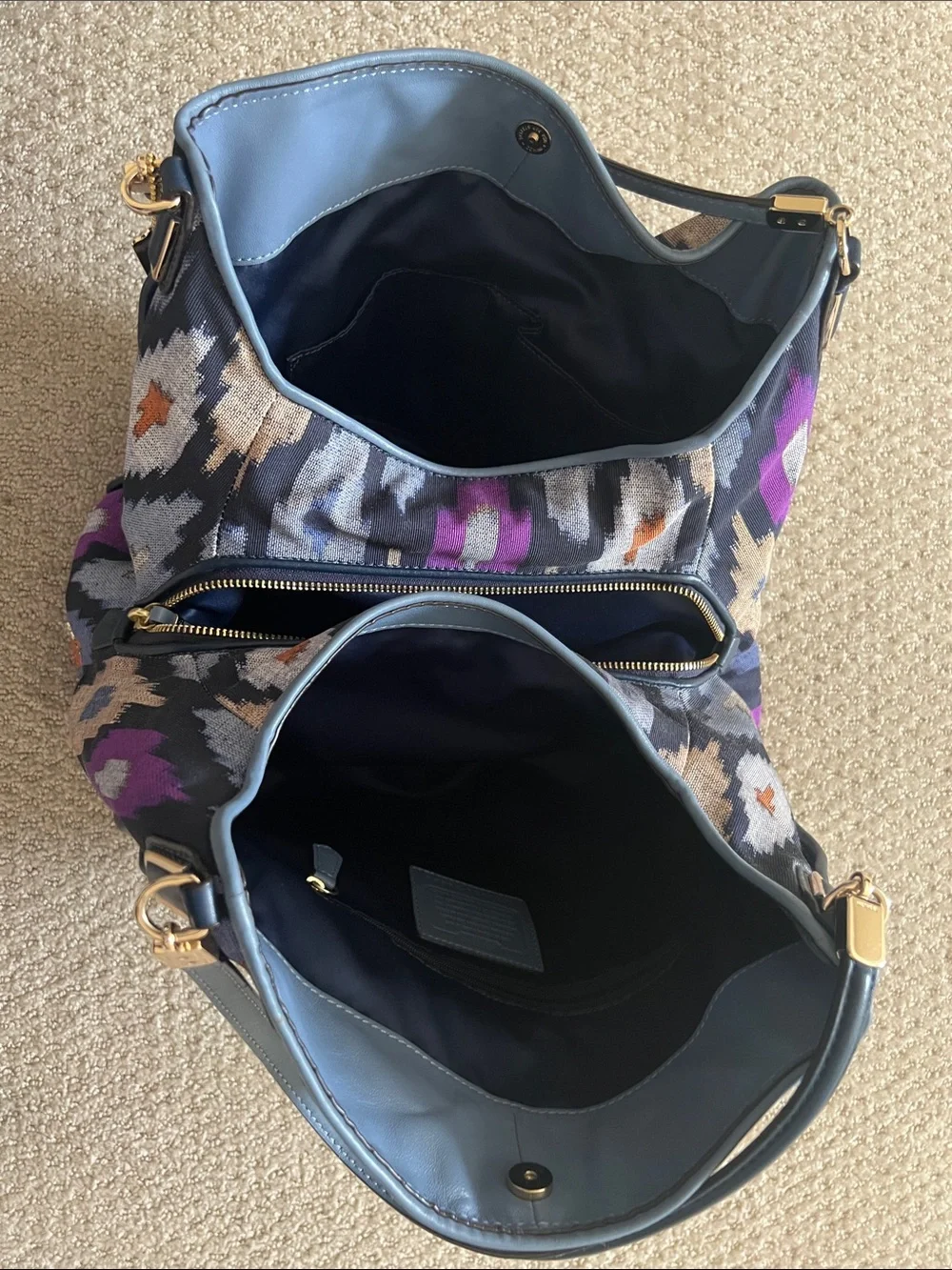 Coach Madison Phoebe Ikat Print Large Shoulder Bag Hobo 30803